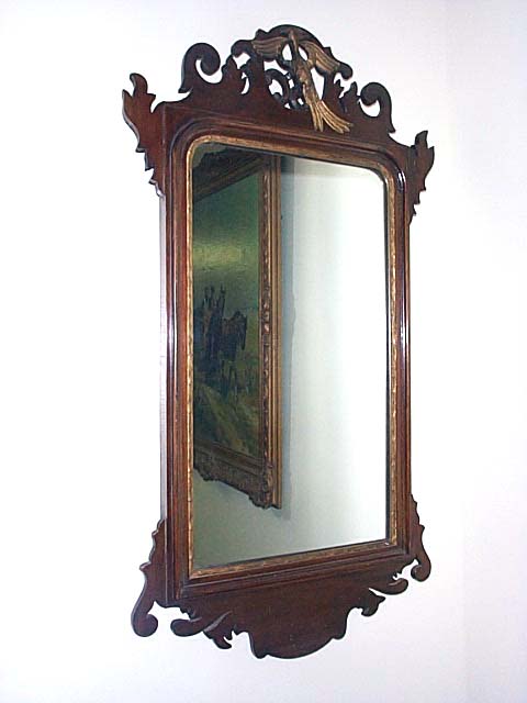 A Chippendale Style Mahogany Mirror.