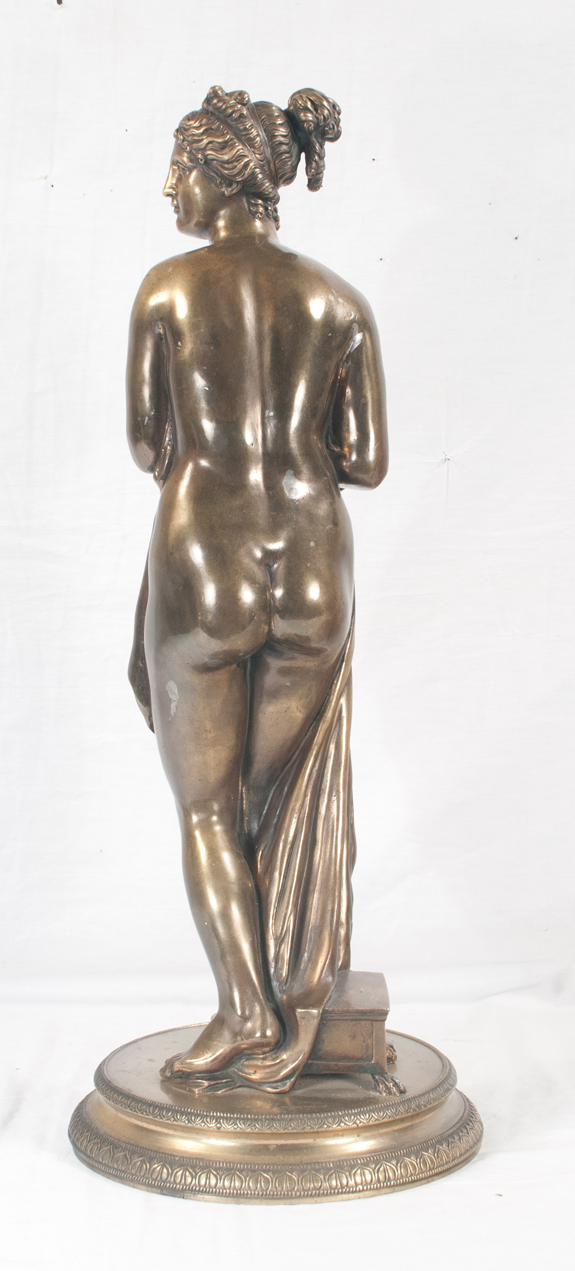 Bronze Sculpture of a Young Lady, Signed Fond. Laganai, Napoli