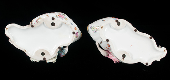 Pair of German Porcelain Sweet Meat Dishes