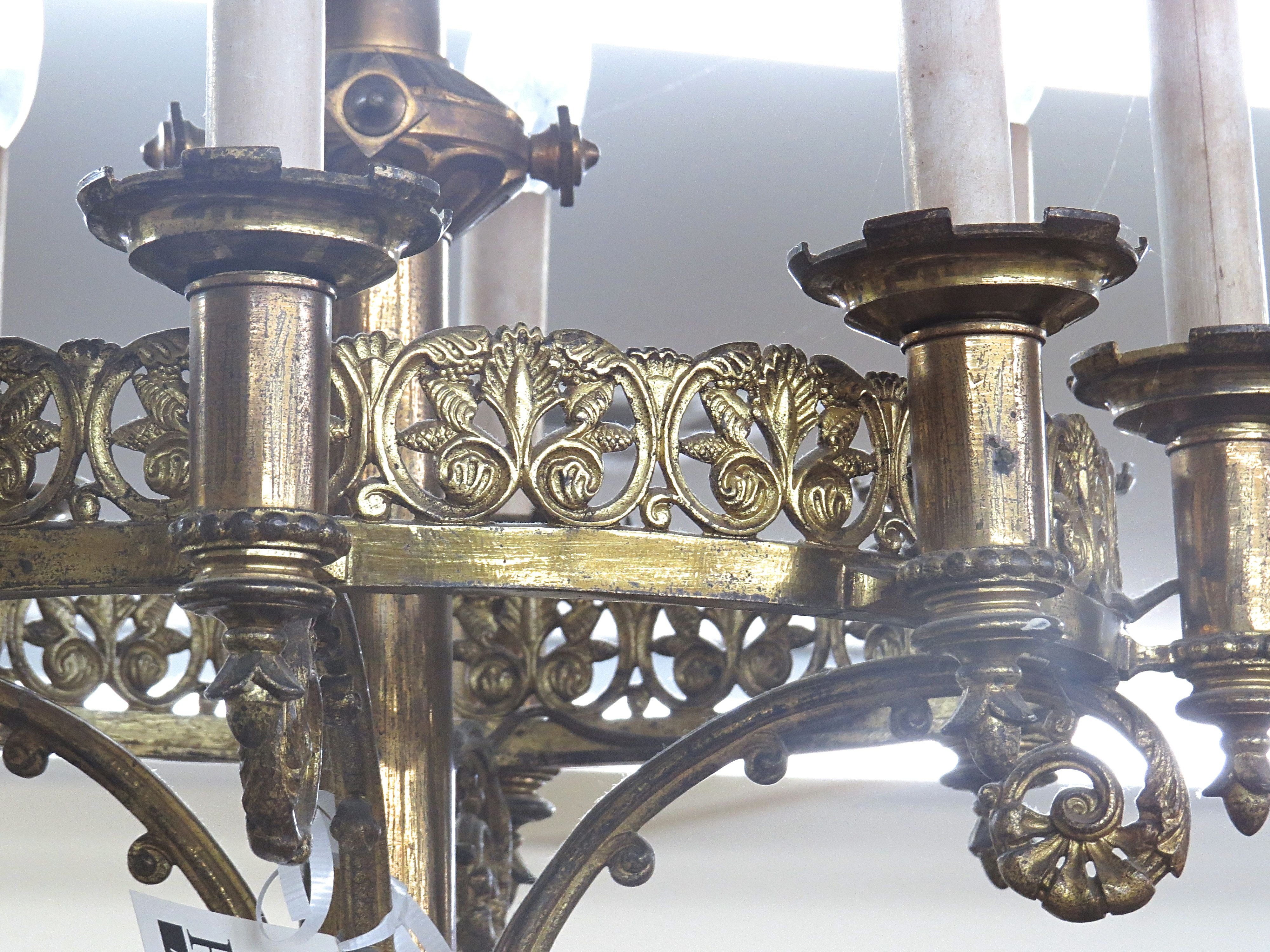 Louis XVI Style 8 Light Bronze Chandelier