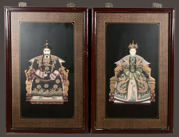 Pair of Chinese Lacquered Hanging Panels