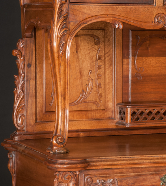 Two Part Country French Walnut Buffet