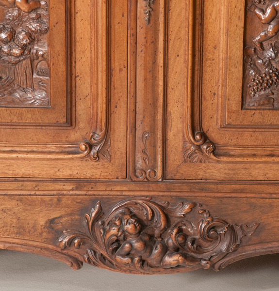 Two Part Country French Walnut Buffet