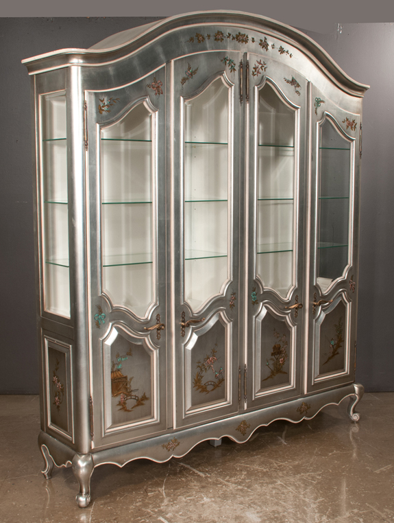Silver Leaf Dome Top Display Cabinet