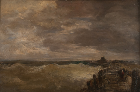 19th Century Oil Painting on Panel Ocean Scene