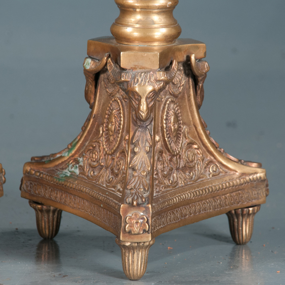 Pair of Cathedral Brass Candlesticks