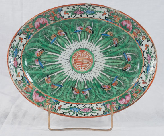 Oval Chinese Famile Rose Porcelain Platter