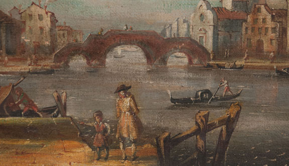 Pair of 19th Century Venetian Oil Paintings on Canvas