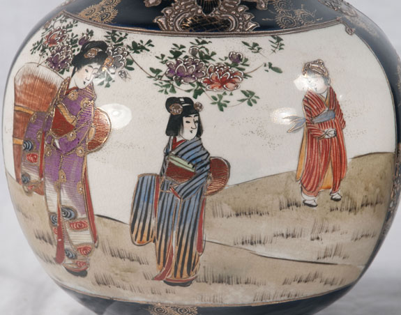 Pair of Satsuma Porcelain Vases