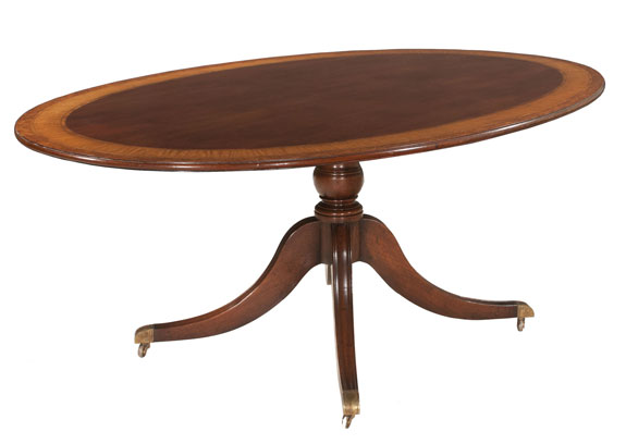 Oval Sheraton Style Mahogany Dining Table
