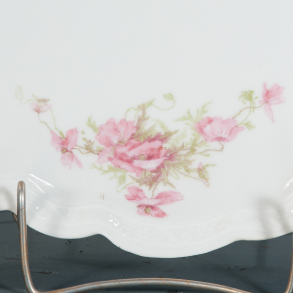 Oval Limoges Porcelain Platter with Floral Decoration