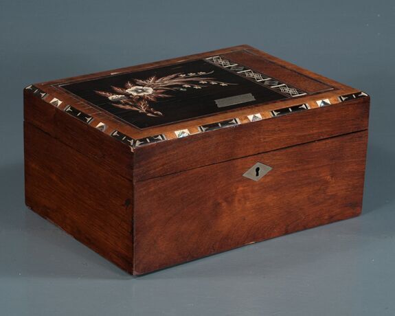 Inlaid Mahogany and Rose Wood Sewing Box (SOLD)