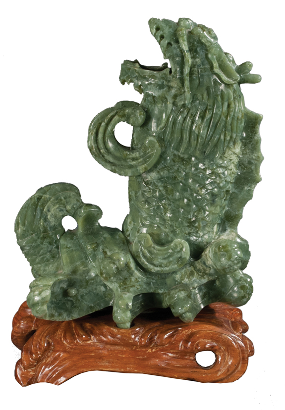 Chinese Carved Soapstone Figure of a Large Fish