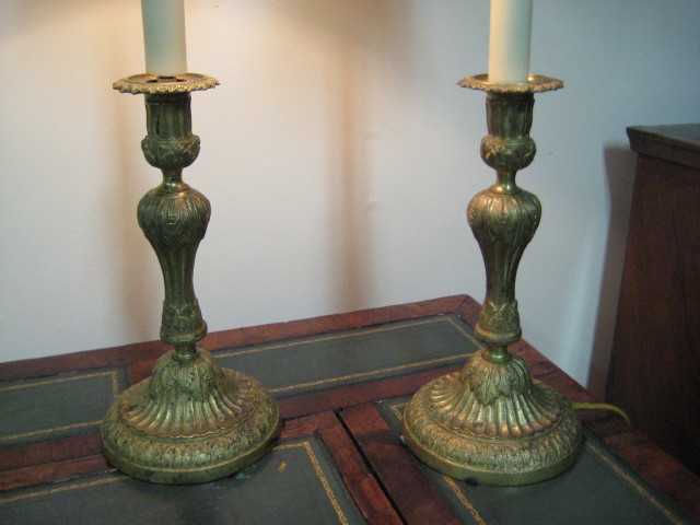 Louis Philippe Candlestick Lamps  (SOLD)