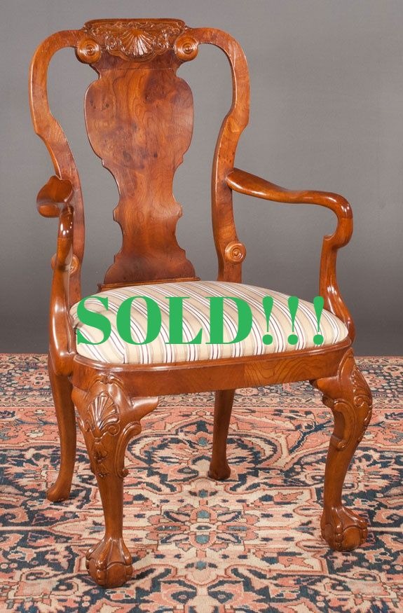 Set Of 12 Georgian Design Walnut Dining Chairs  (SOLD)