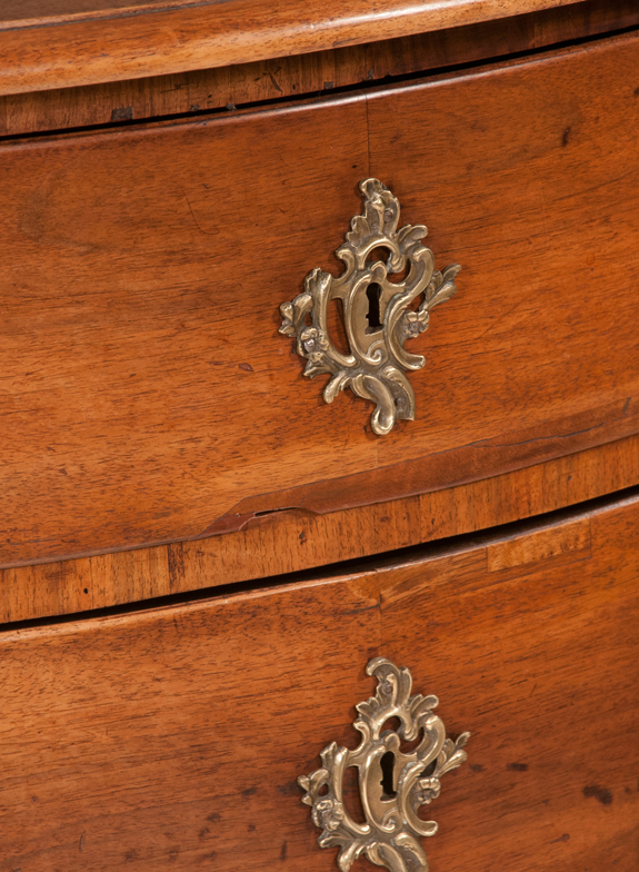 Country French Walnut Serpentine Front Commode