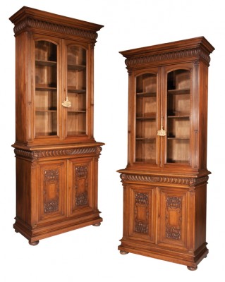 Pair of French Walnut Bookcase Cabinets  (SOLD)