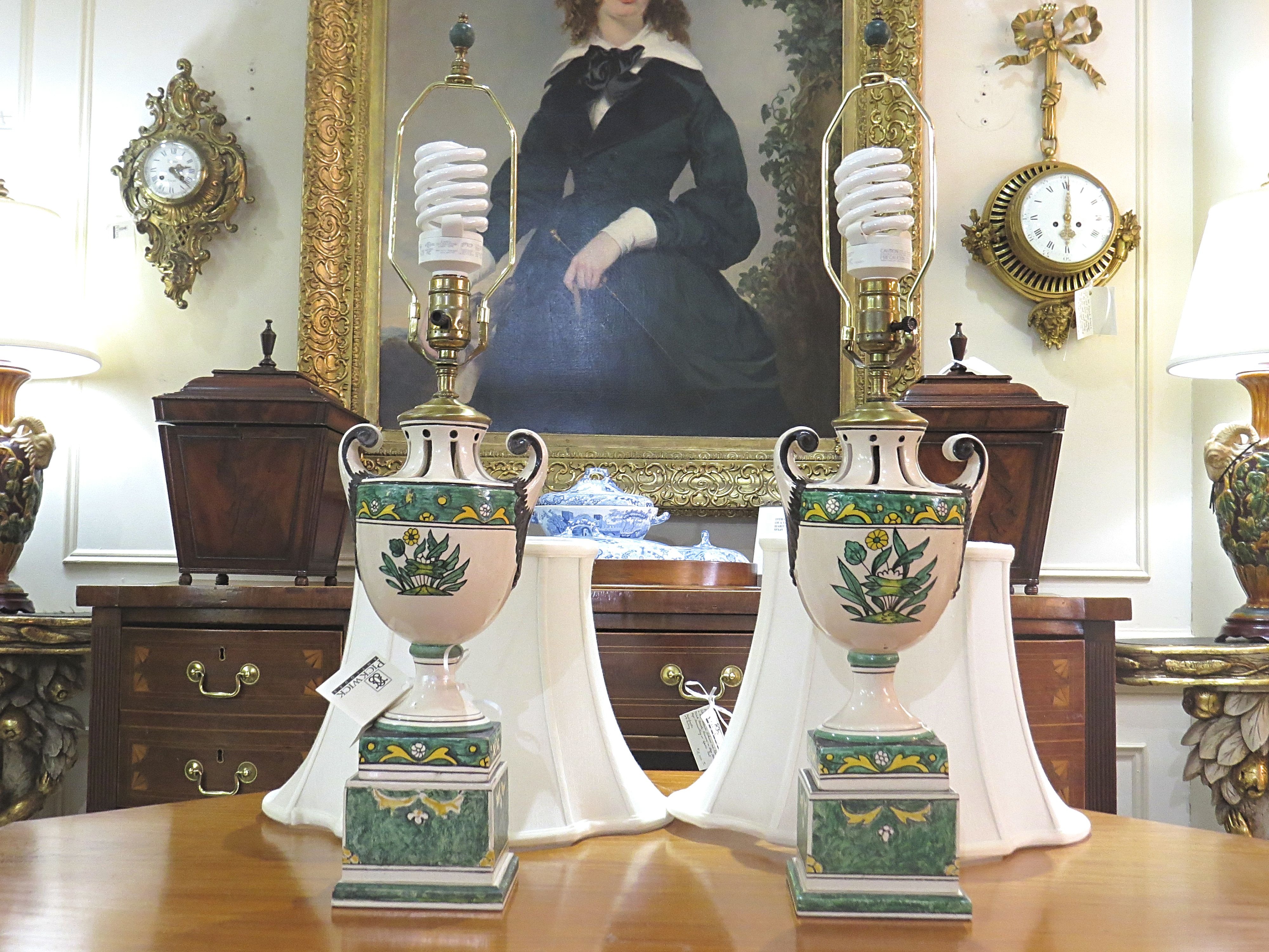A Pair Of Hand-Painted Italian Lamps
