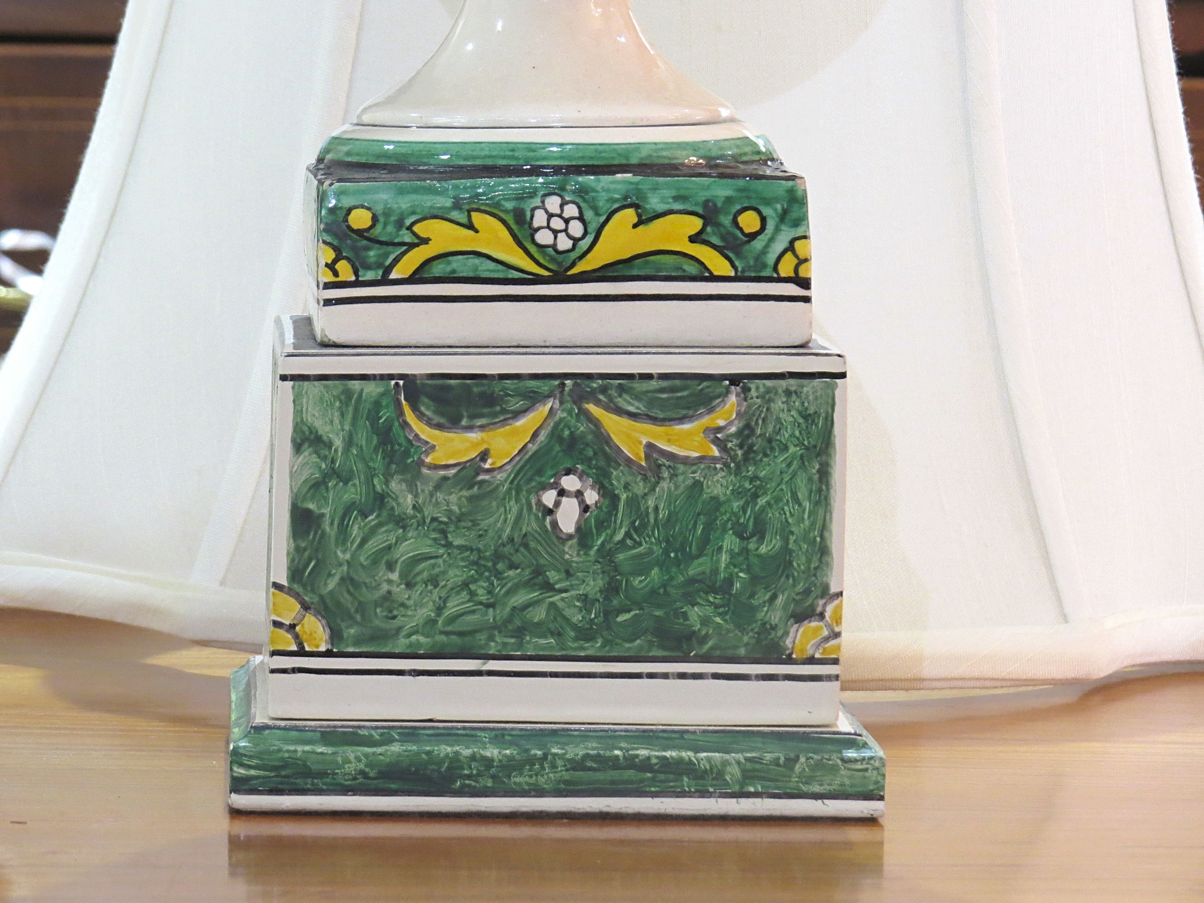 A Pair Of Hand-Painted Italian Lamps