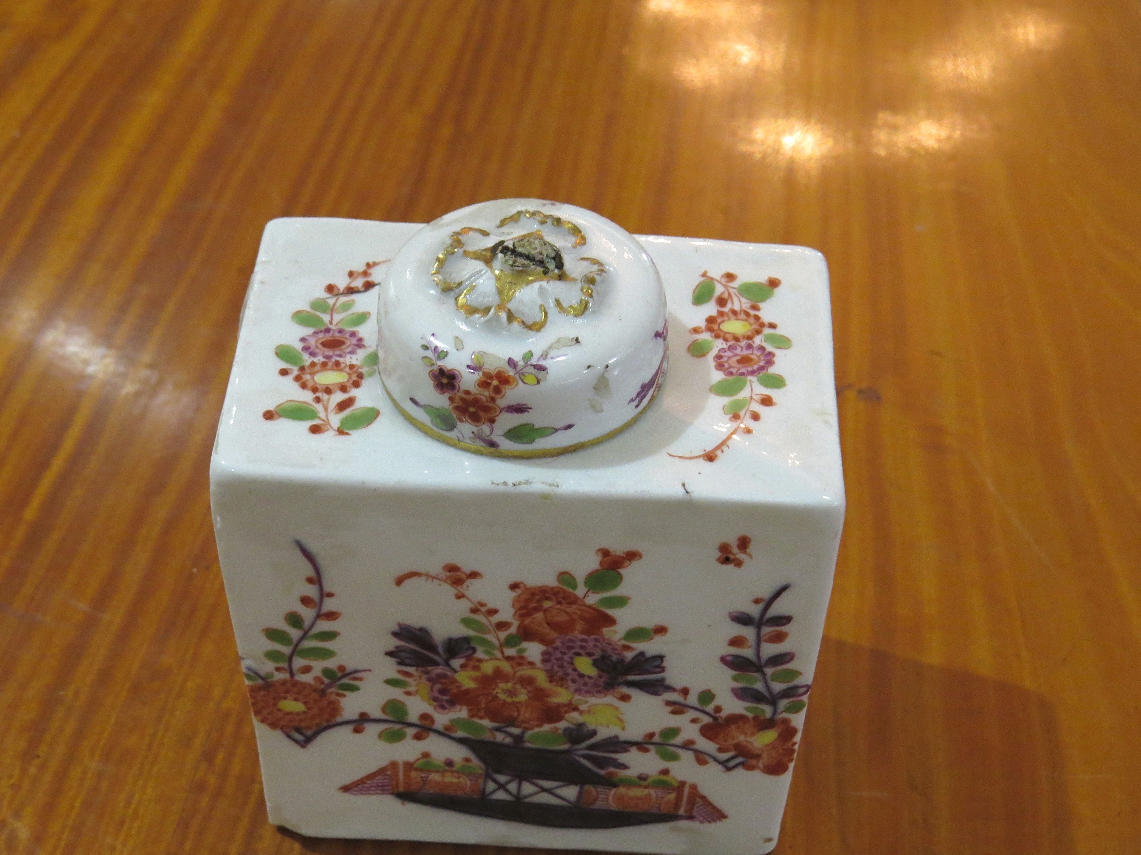 A Meissen Tischchenmuster Rectangular Tea Caddy