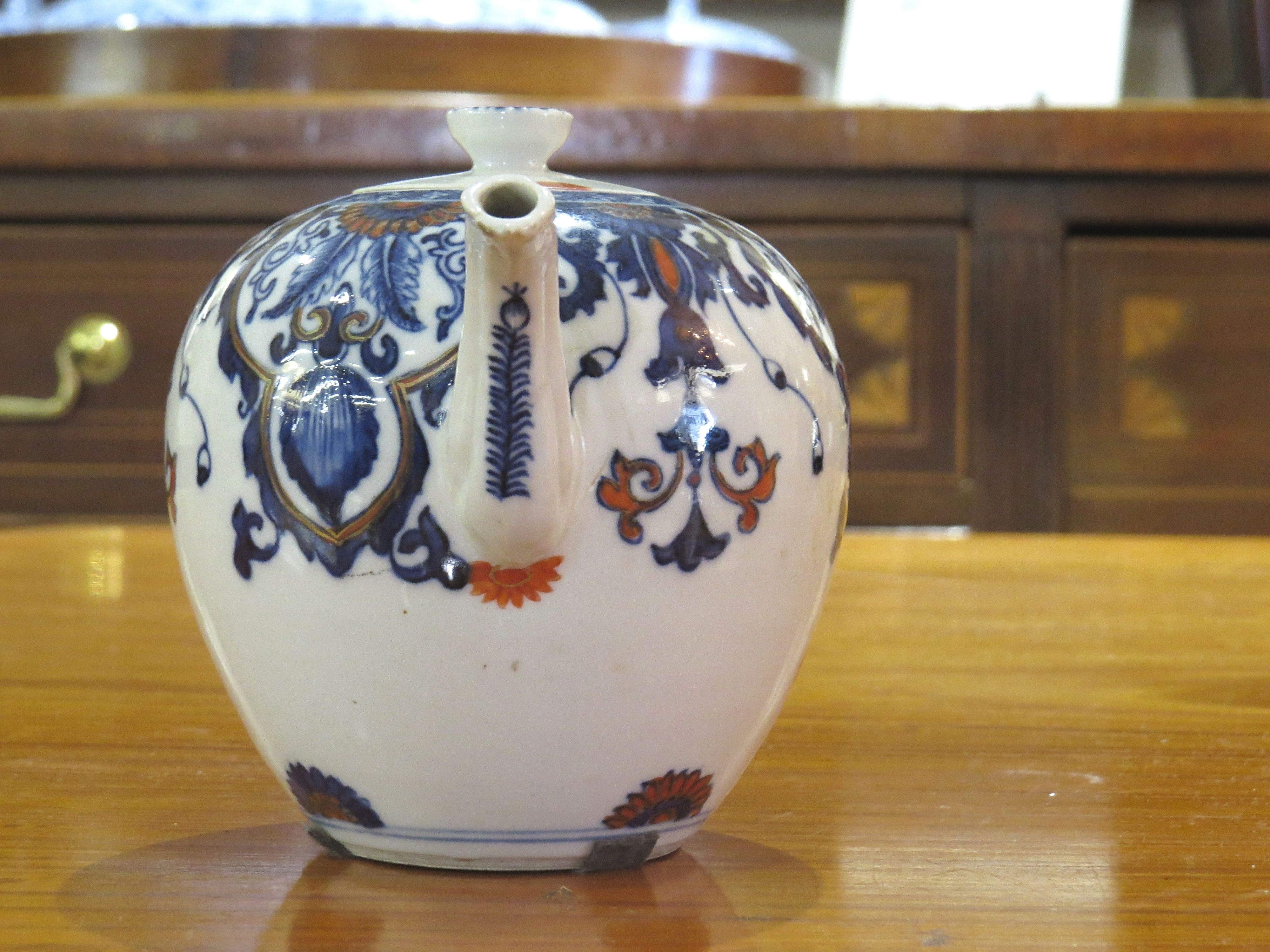 Chinese Blue Imari Tea Pot