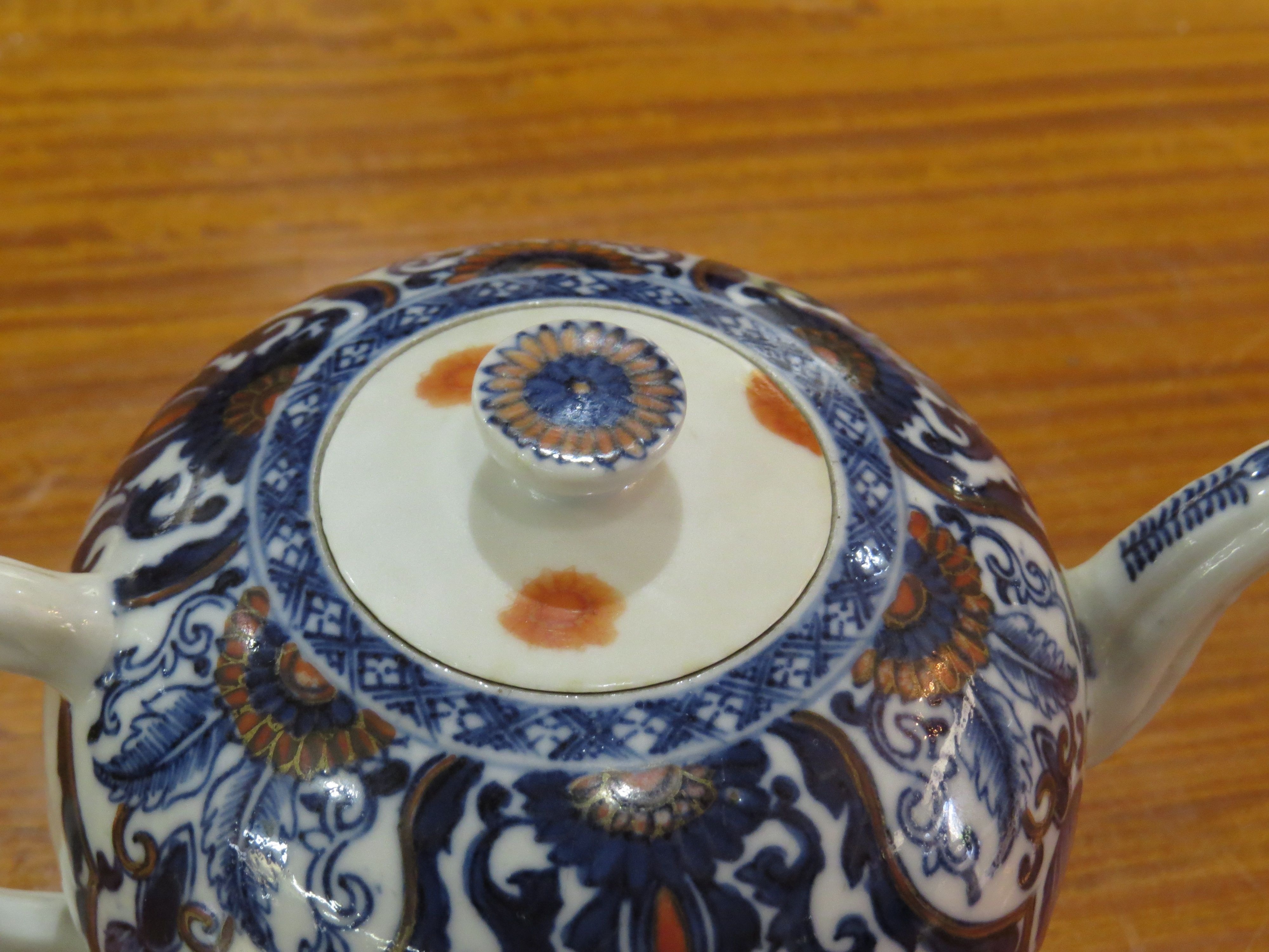 Chinese Blue Imari Tea Pot