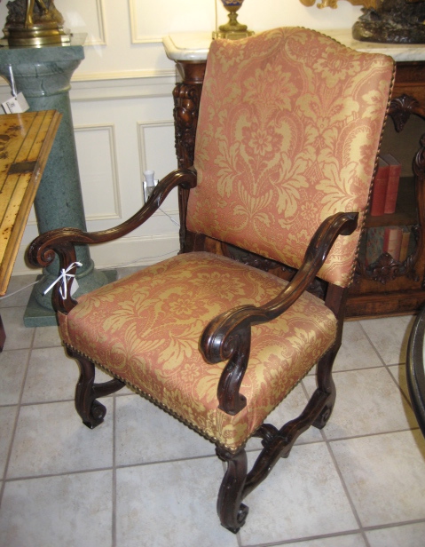 Louis XIV Walnut Fauteuil With Stretchers