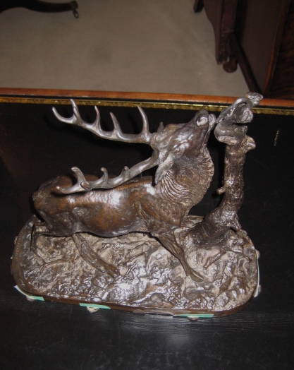 English Cast Iron Model Of A Stag Browsing