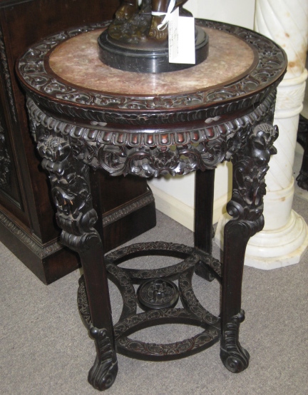 Chinese Carved Teakwood Stand