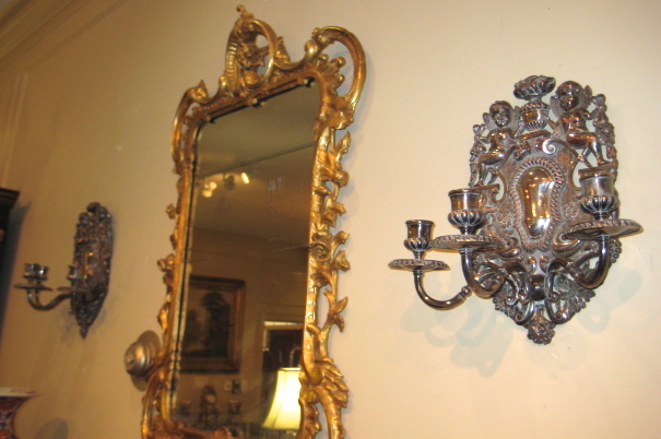 Pair Of Silver Plated Sconces