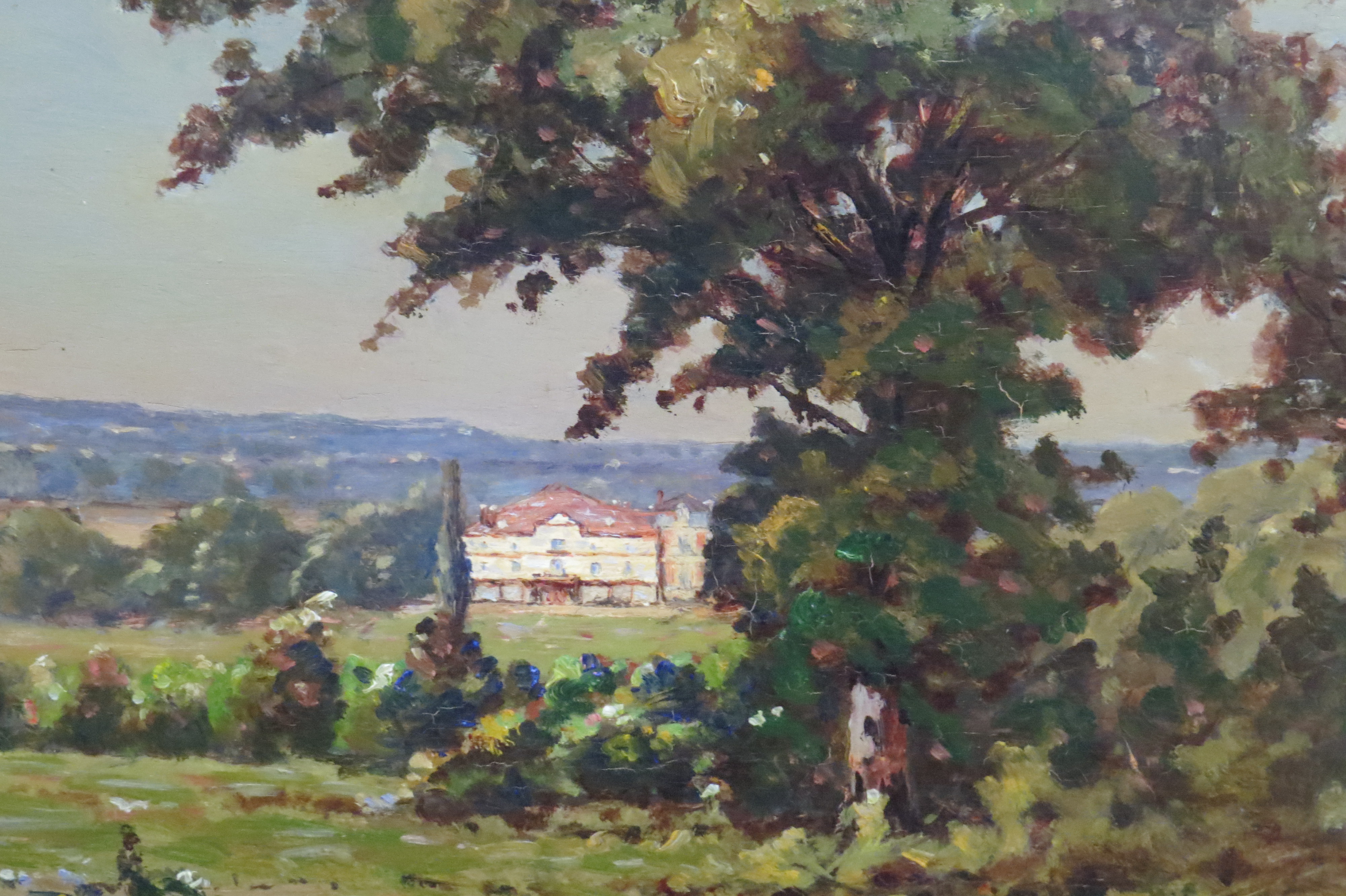 Oil on Panel of “View of a Chateau in the French Countryside” by French artist, J. Louis Verdie