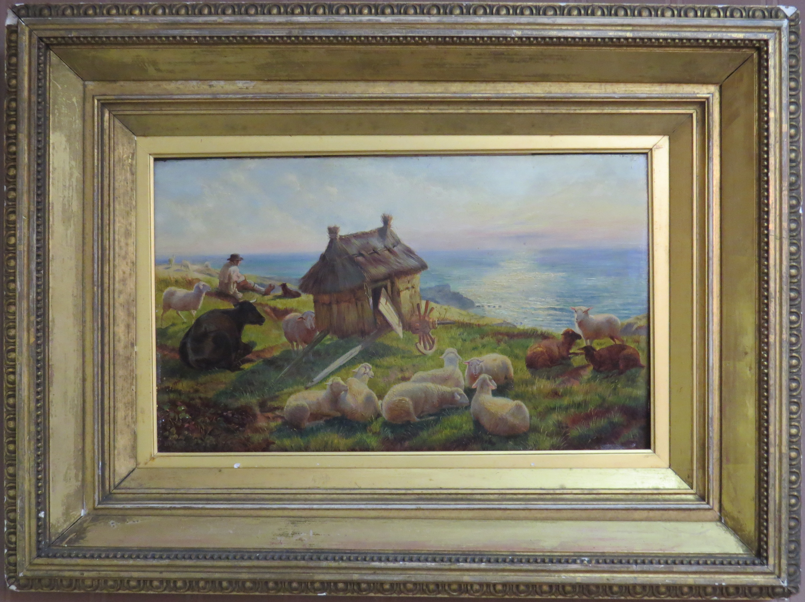 Oil on Panel of a Country Scene Near Boulogne Sur Mer, Signed Henry William Banks Davis