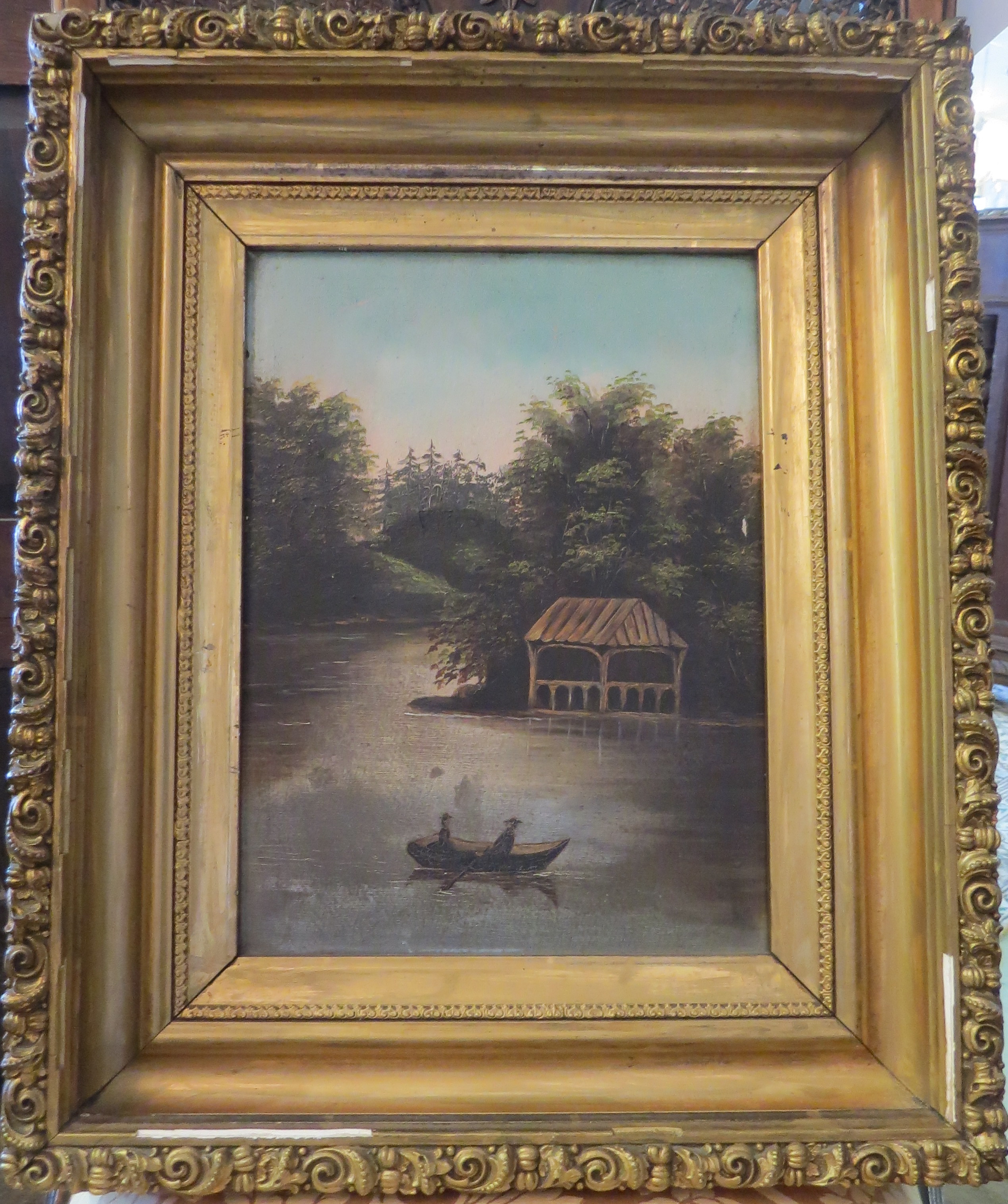 Oil on Board of a Serene River Seen
