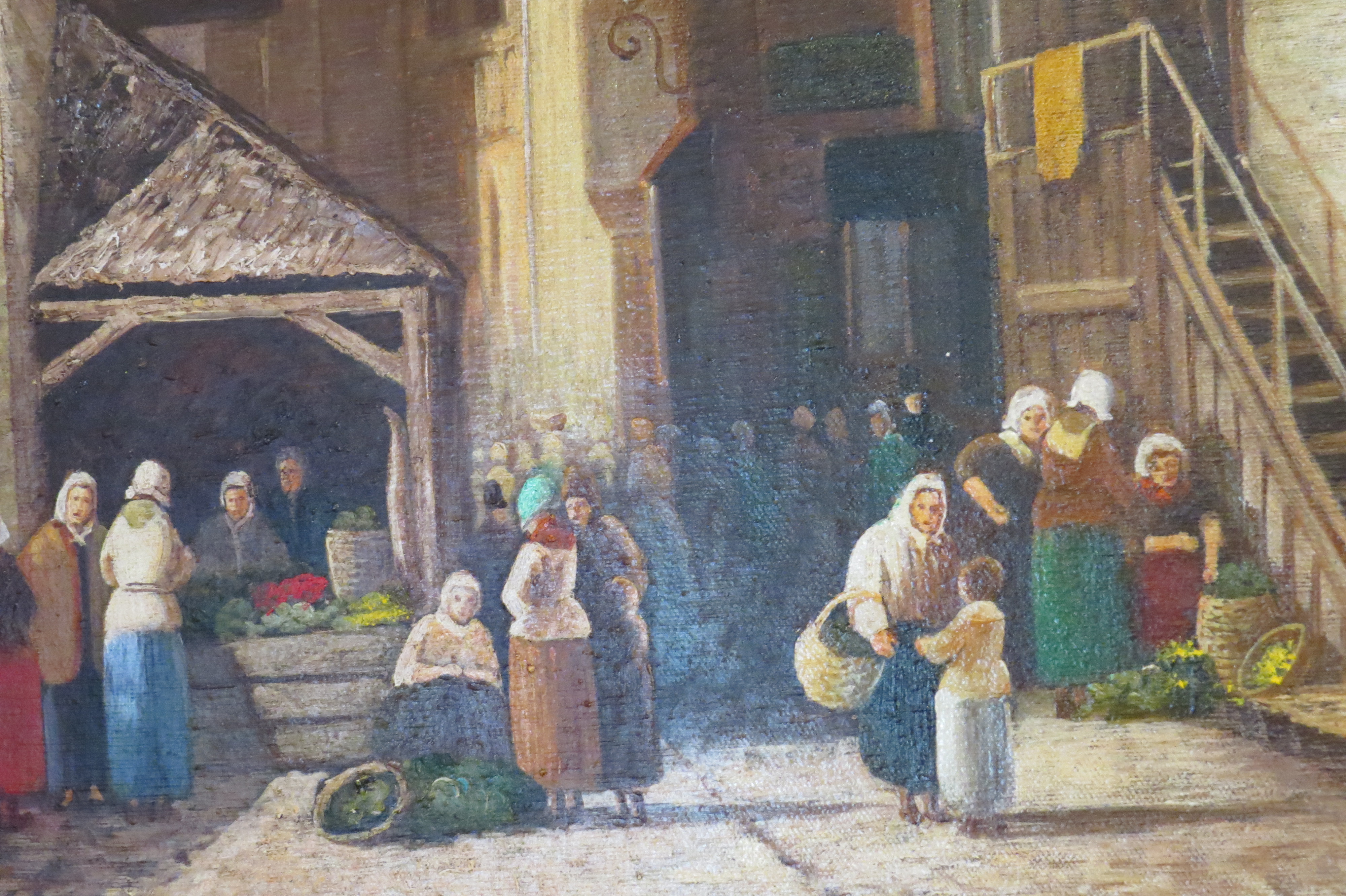 Oil on Canvas of a European City Scene