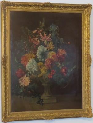 Colorful Dutch Floral Still Life, Oil on Canvas