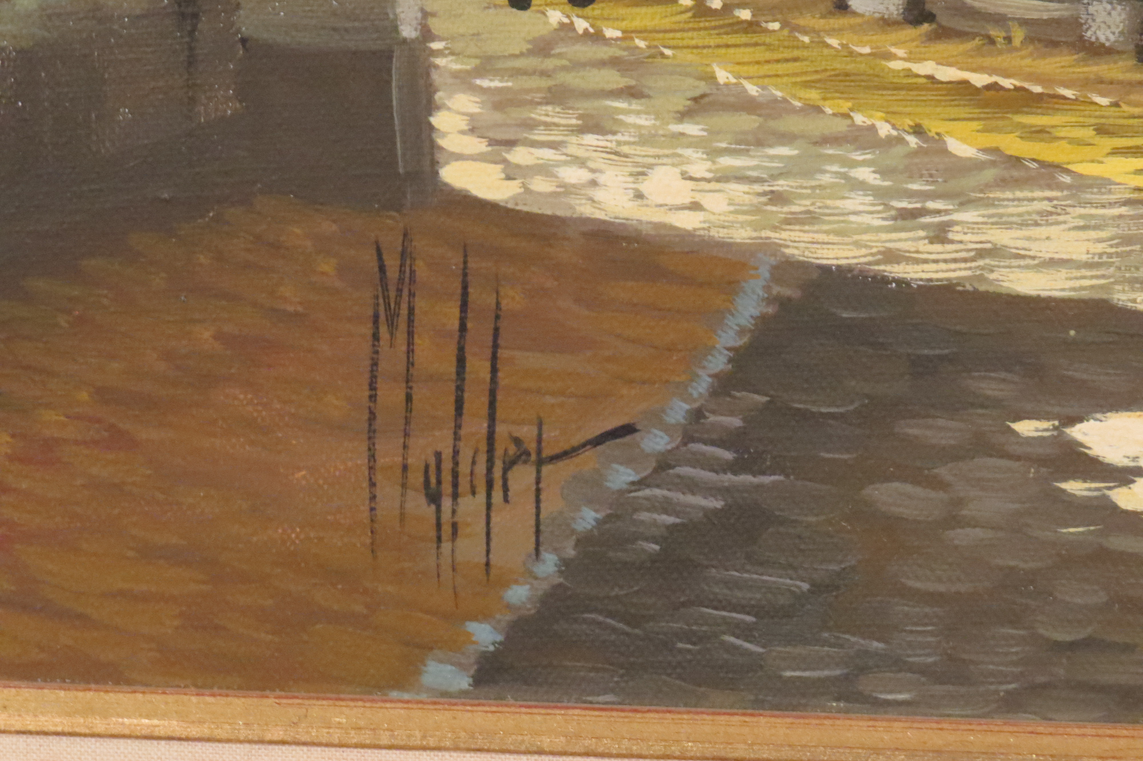 Oil on Canvas of a European Village Scene, Signed Mulder