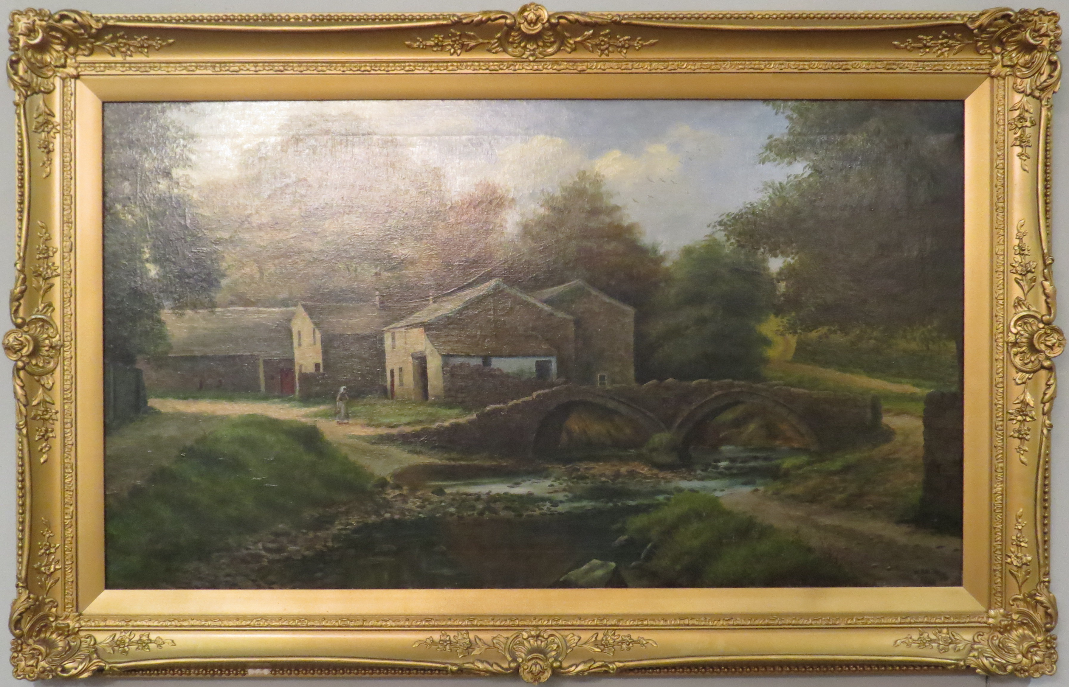 Oil on Canvas of a Country Village, Signed W. Baldwin (1926)