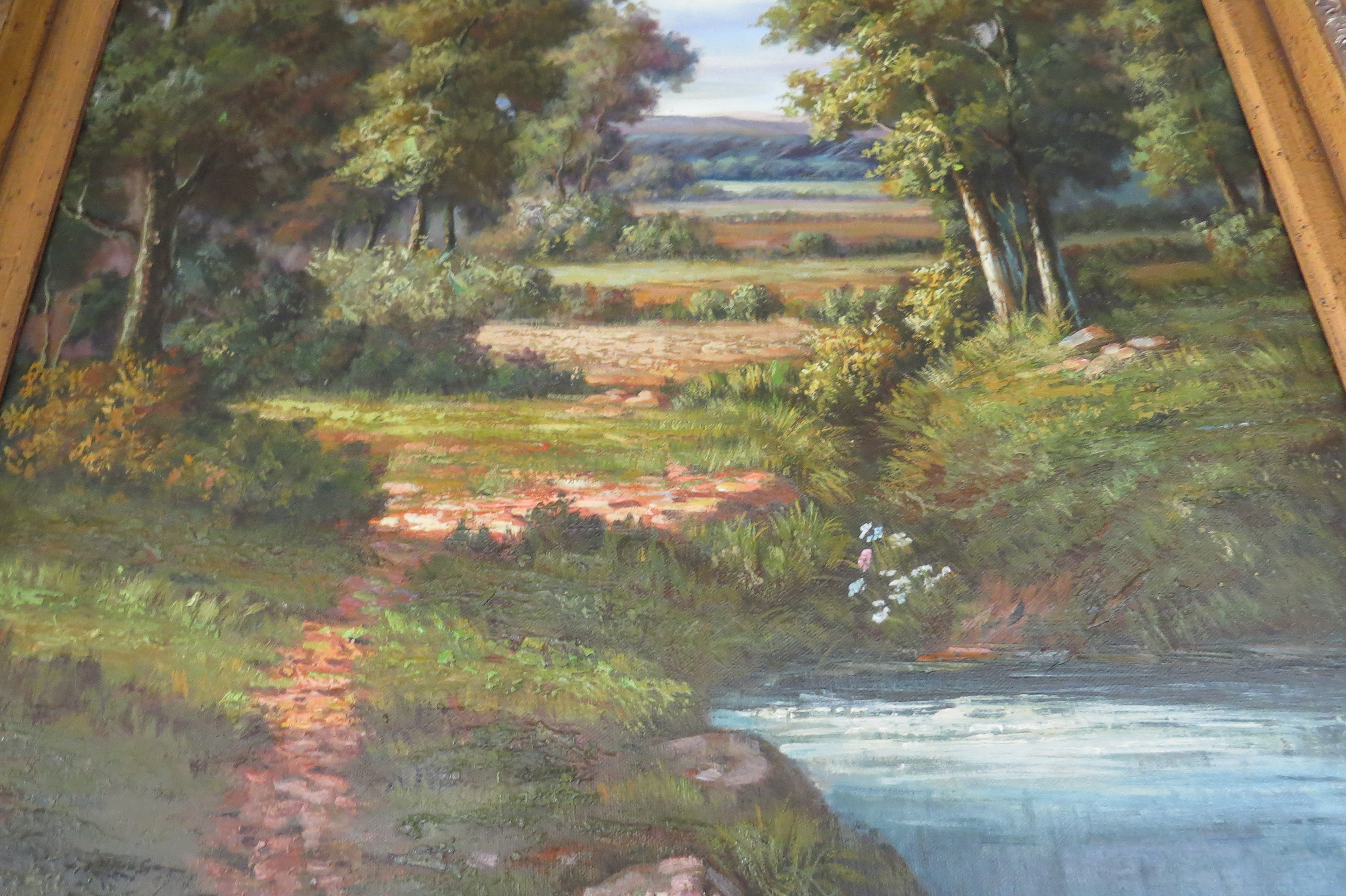 Oil on Canvas of a Landscape Scene, signed G. Cotner