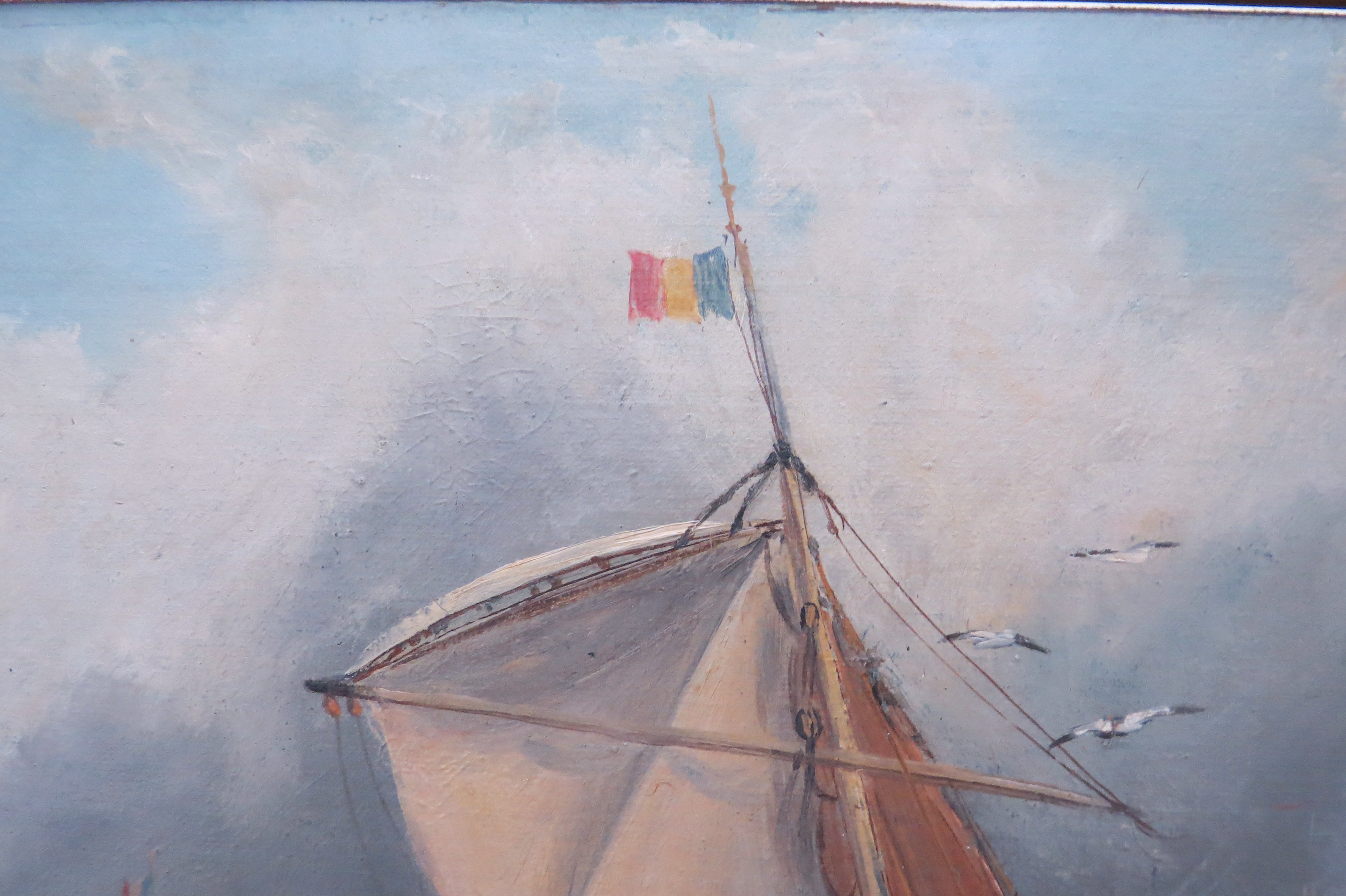 Oil on Canvas of Sailing Vessels, English School of Art