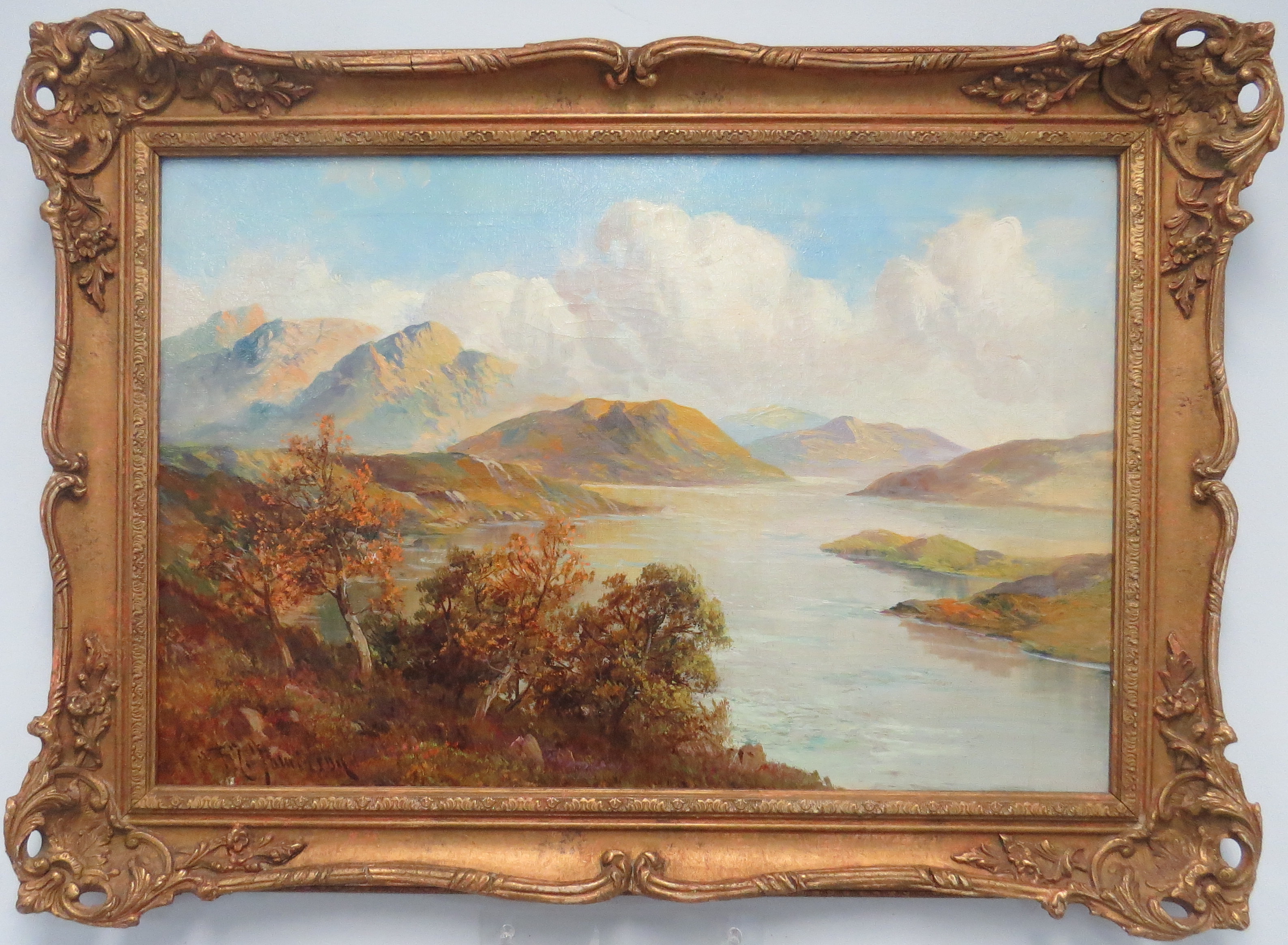Oil on Canvas of an English Landscape, signed F.E. Jamison (1870)