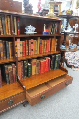 An Early Victorian Three Tiered Mahogany Book Shelf