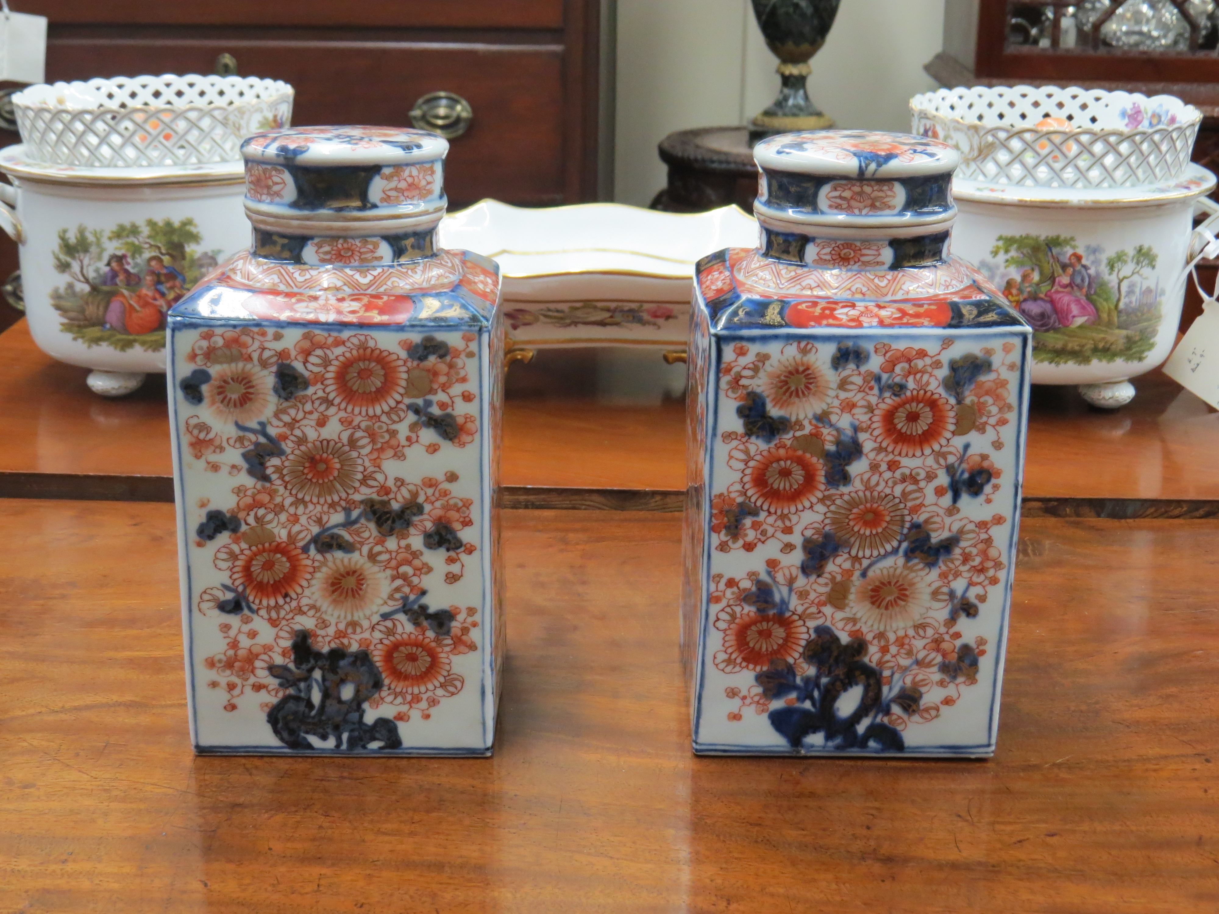 Pair of Japanese Imari Tea Caddies