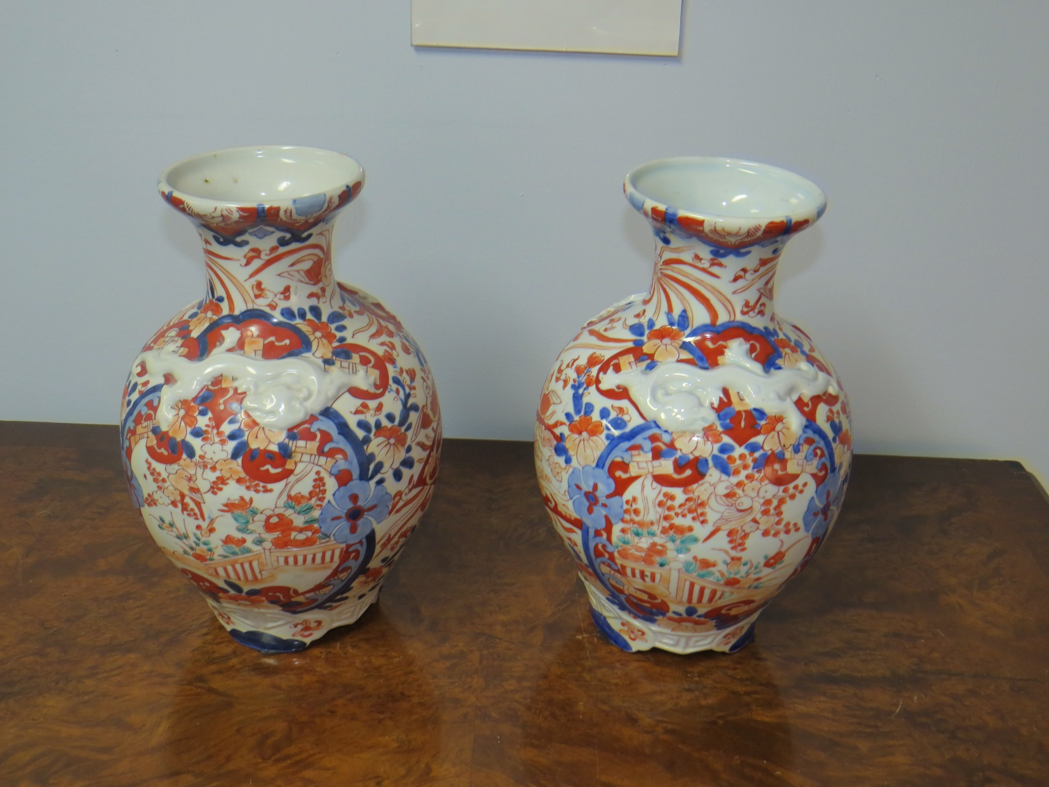 Pair of Japanese Imari Porcelain Vases