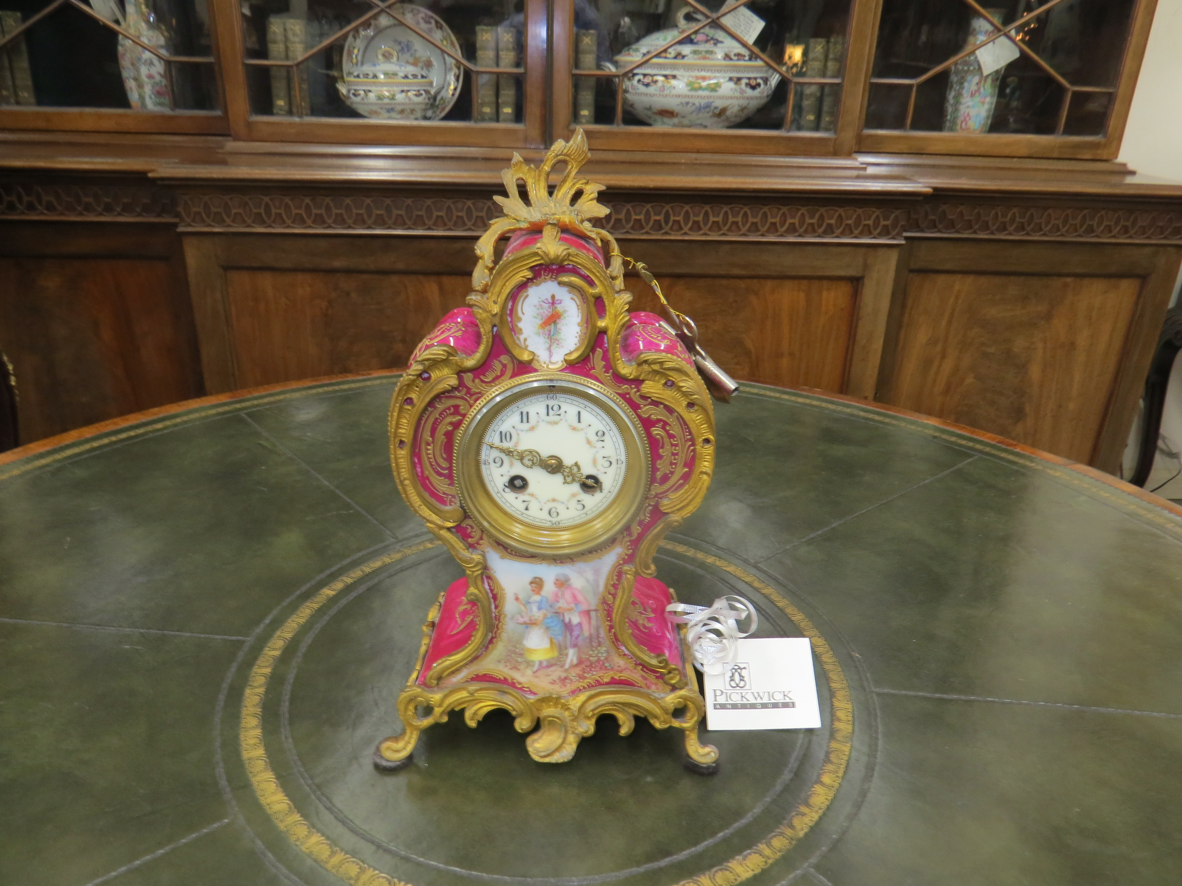 French Bronze Mounted Porcelain Mantle Clock