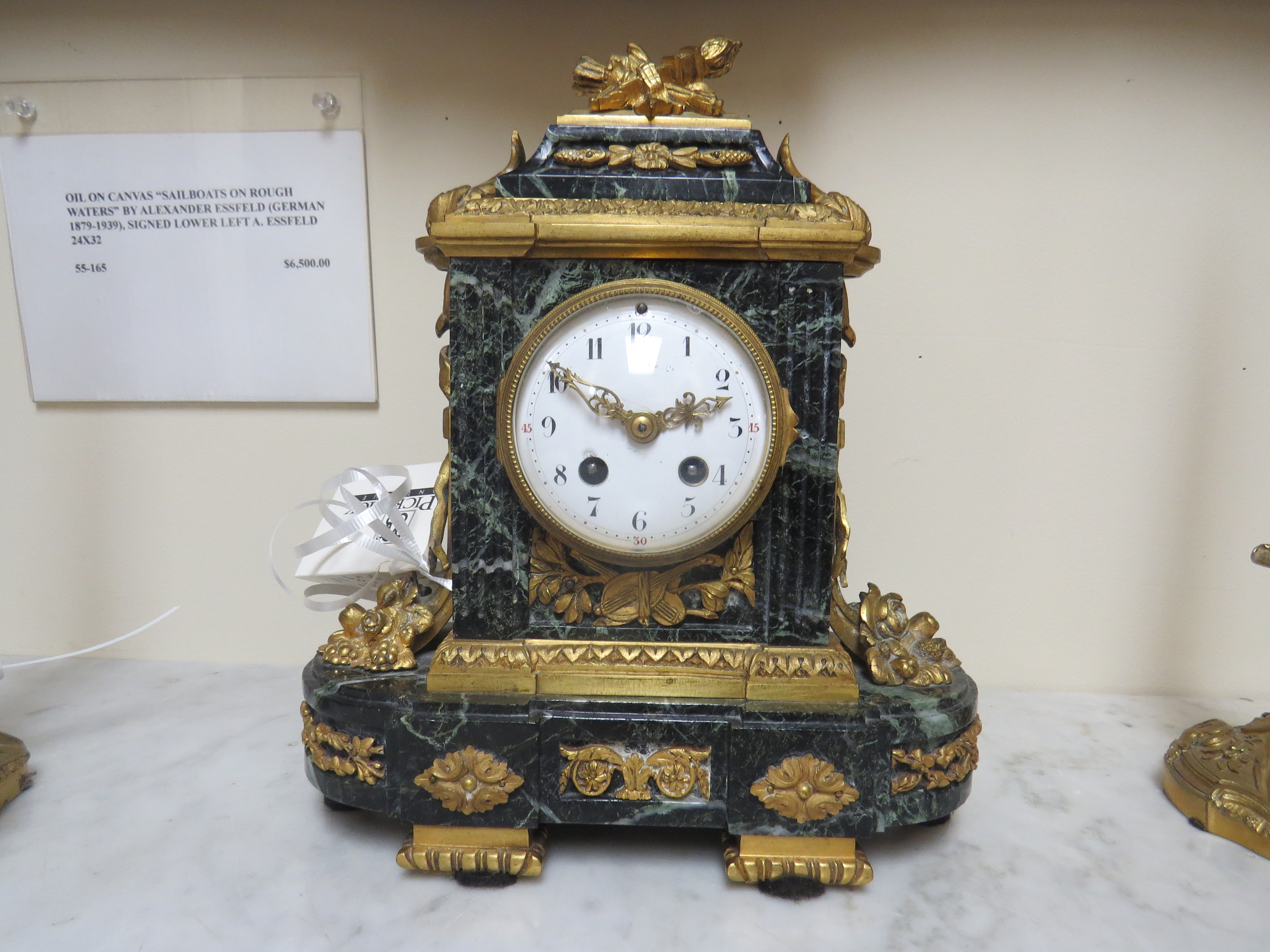 Louis XVI Style Tiffany & Co. Marble Mantle Clock