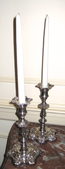 Pair Of English Silver Plated Candlesticks
