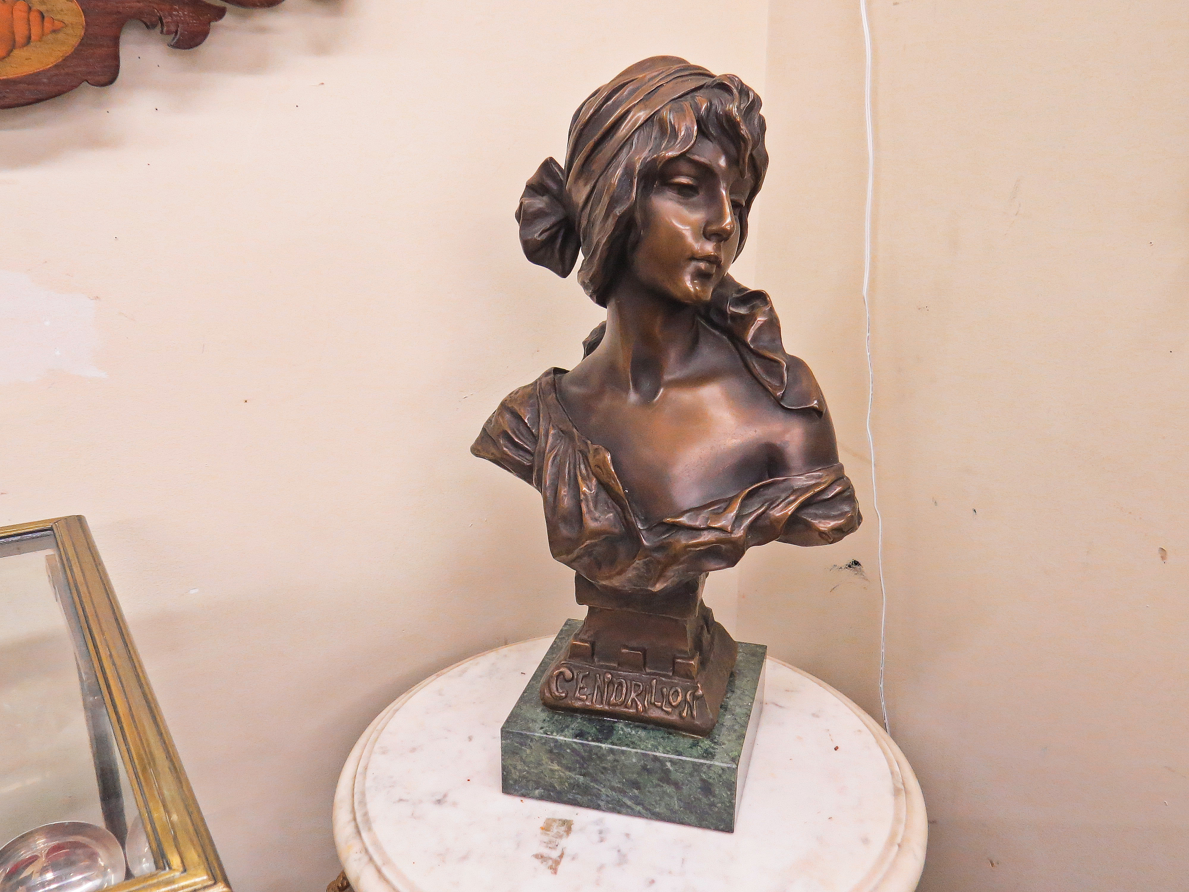 Bronze Bust of a Female Figure; Entitled “Cendrillon” or “Cinderella”