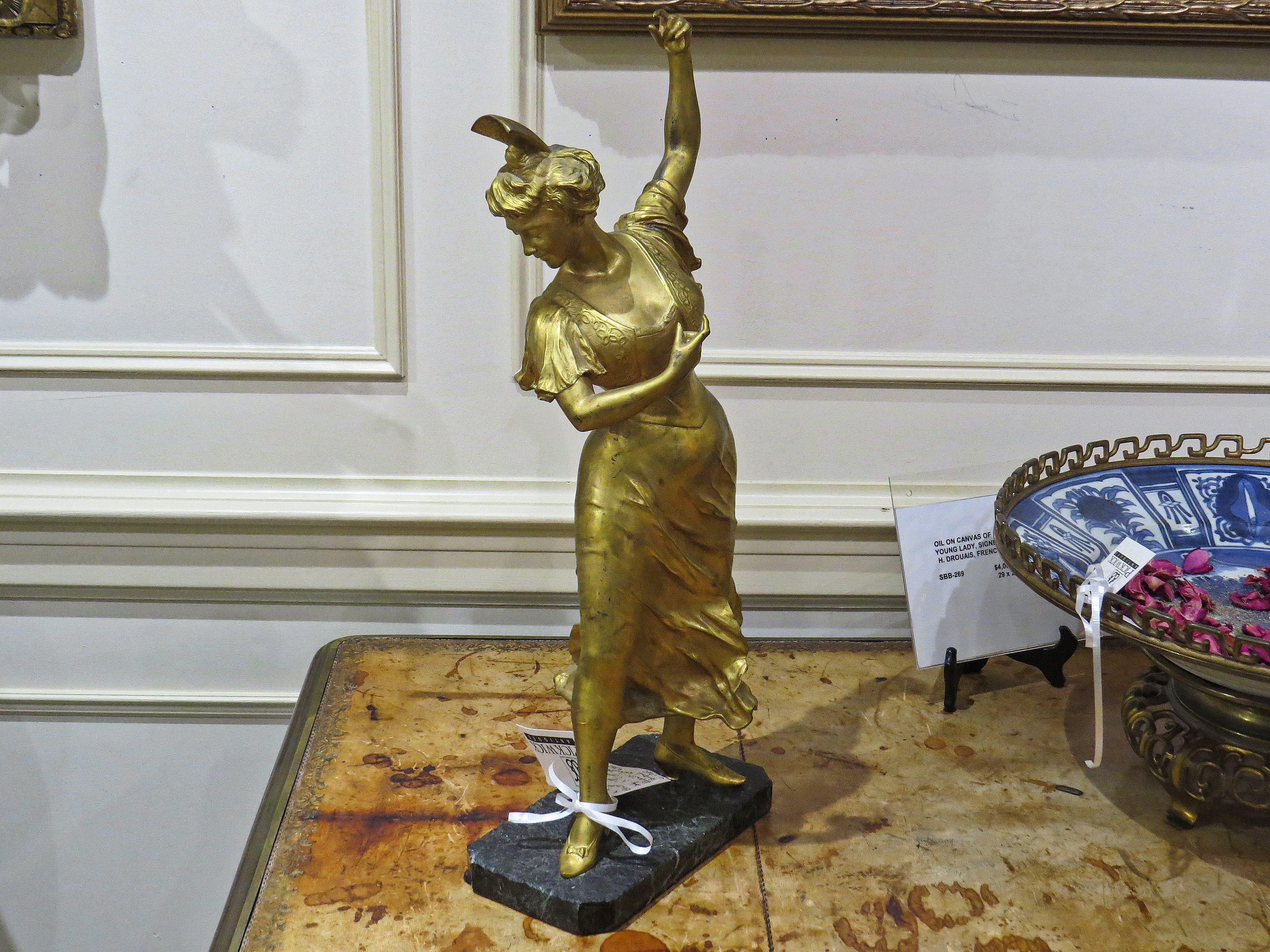 French Bronze Ormolu Sculpture of  Female Dancer “Carmencita”; Signed Amelie Colombia”