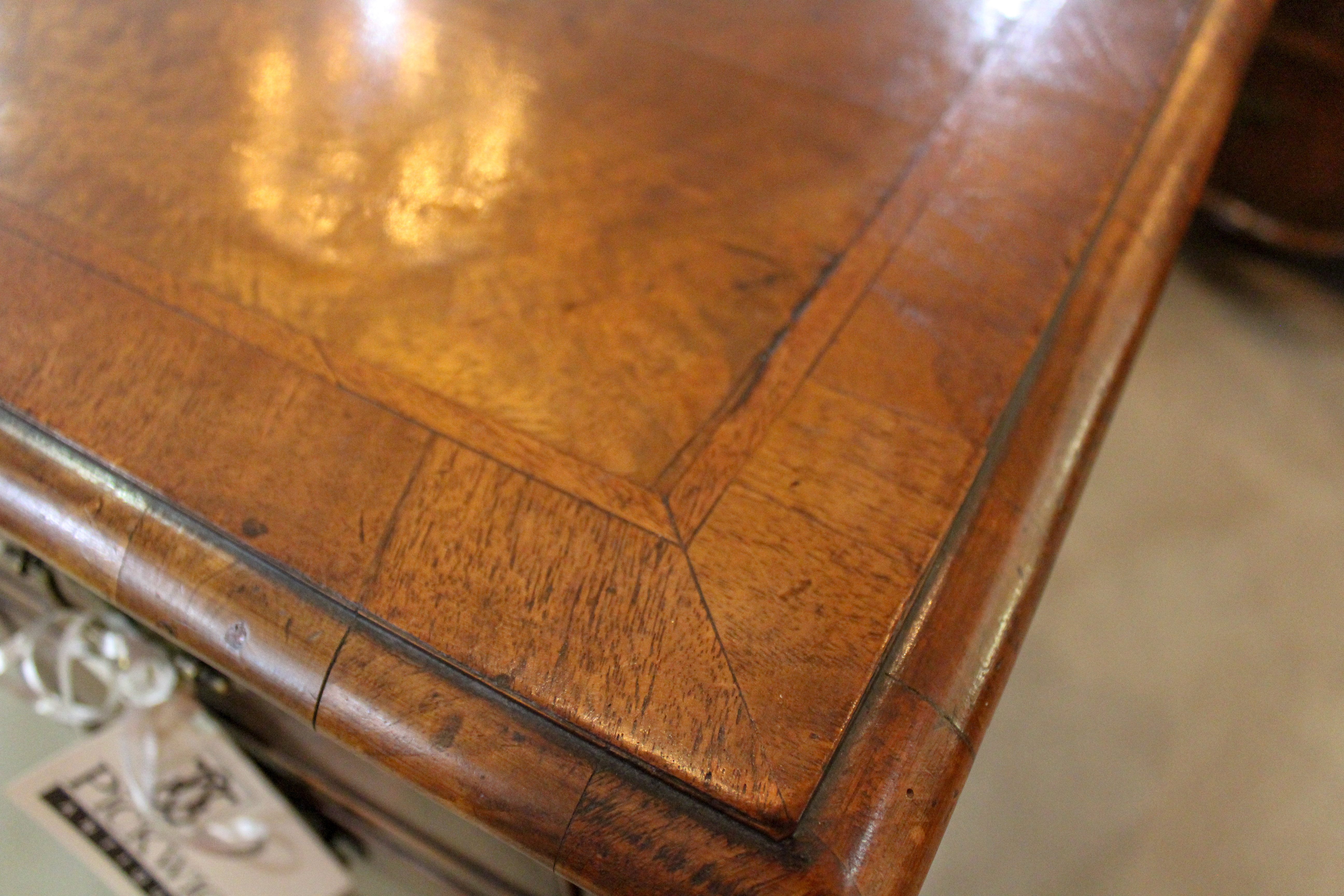 Walnut Leather Top Writing Table