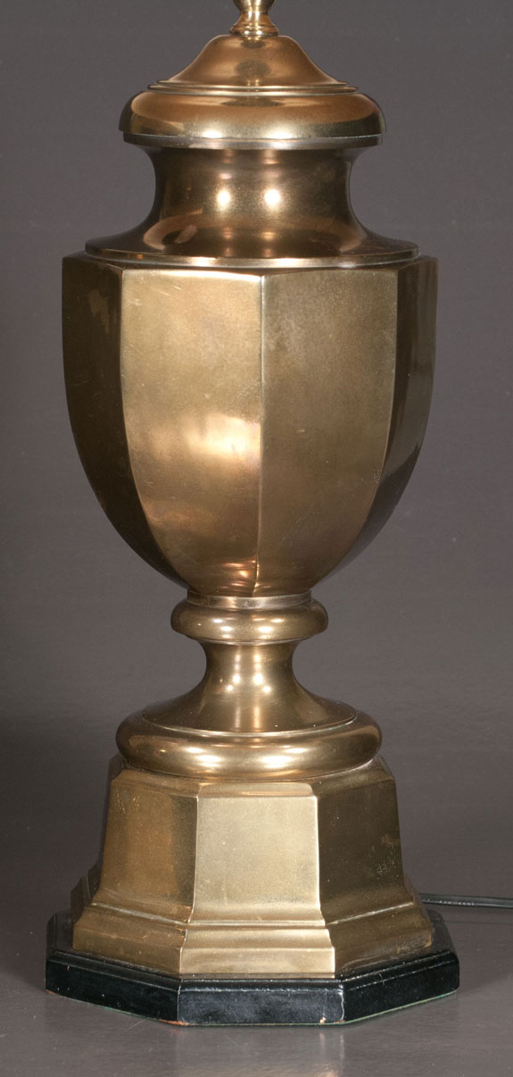 Pair Of Brass Urn Shape Lamps